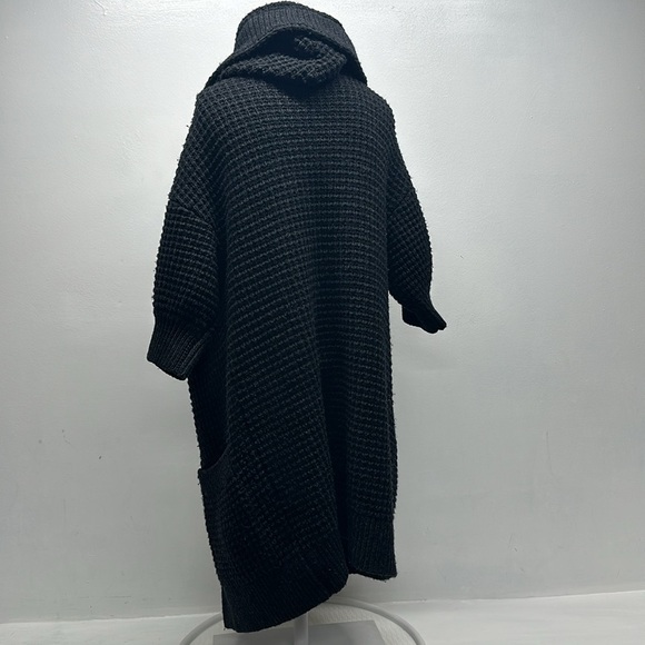 Vince Cardigan Sweater Knit Alpaca Wool Blend Open Front Draped Gray Size Small - Picture 3 of 7